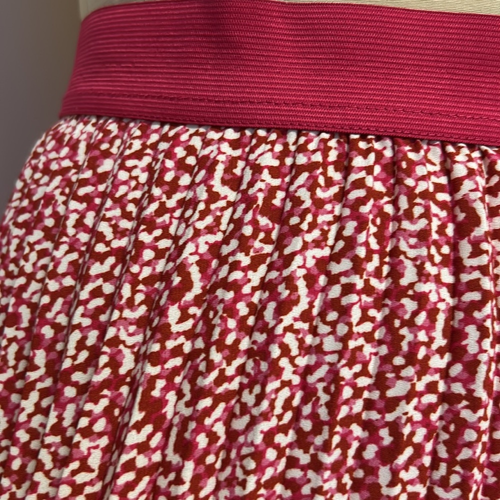 Vince‎ Camuto Pink/Ivory Pleated Floral Midi Skirt Lightweight Feminine Girly XL - Picture 3 of 15
